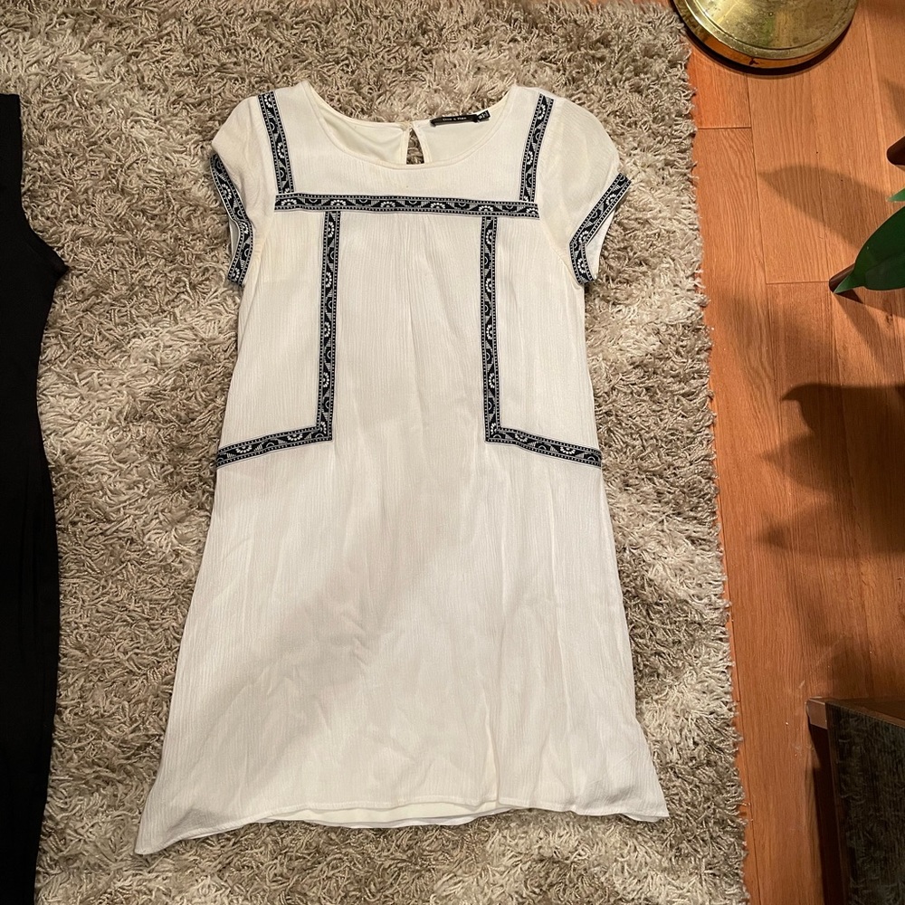 White and Black Mini Dress